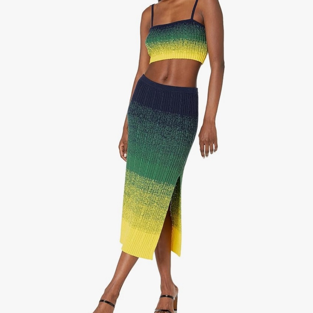 Ombré Knit Bralette Skirt Set